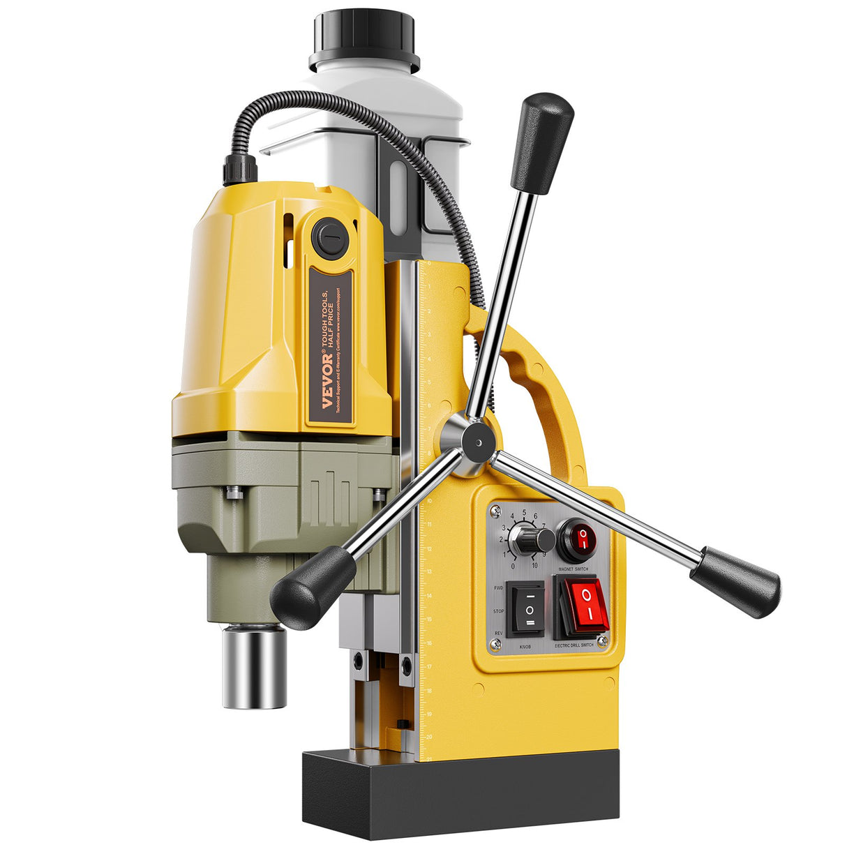 Magnetic Drill 1200W 2810 lbf Mag Drill Press 1.6 in Boring Diameter Yellow