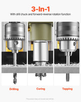 Magnetic Drill 1200W 2810 lbf Mag Drill Press 1.6 in Boring Diameter Yellow - Side View