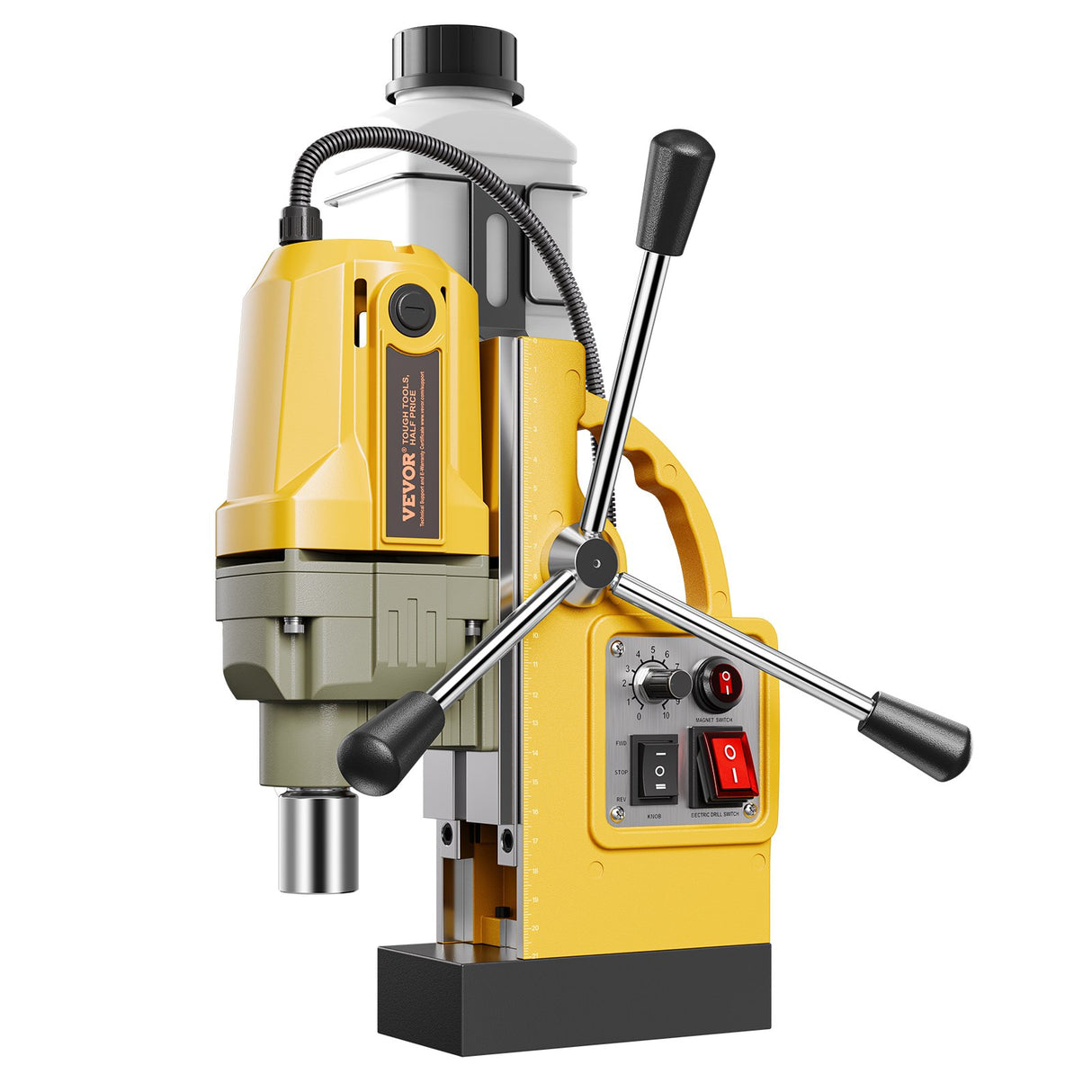 Magnetic Drill 1200W 2810 lbf Mag Drill Press 1.6 in Boring Diameter Yellow