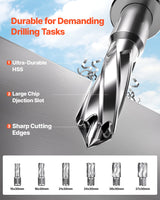 Magnetic Drill 1400W 2878 lbf Mag Drill Press 2 in Boring Diameter 6 Bits Yellow - Side View