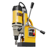 Magnetic Drill 1400W 2878 lbf Mag Drill Press 2 in Boring Diameter 6 Bits Yellow - Low Angle