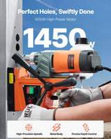 VEVOR Magnetic Drill 1450W 12500N Portable Mag Drill Press 850RPM - Front View