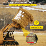 VEVOR Hay Spear 32" Bale Spear 1350 lbs Capacity, Bale Spike Quick Attach Square Hay Bale Spears 1.4" Wide, Red Coated Bale Forks, Bale Hay Spike with