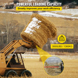 VEVOR Hay Spear 49" Bale Spear 3000 lbs Capacity, Bale Spike Quick Attach Square Hay Bale Spears, Red Coated Bale Forks, Bale Hay Spike with 2