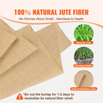 Burlap Fabric Roll, 355 mm x 45.7 m & 50 x 50 Density Wide Natural Burlap Fabric Rolls, Jute Fabric Burlap Tree Wrap Roll, for Decor, Crafts, Wedding, Gardening, Plant & Tree Winter Covering