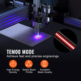 VEVOR Laser Tube, 50W CO2 Laser Tube for Laser Engraver and Cutter Machine, 850 mm Length, 50 mm Diameter, Glass Laser Cutting Tube with TEM00 Beam Mode, for Wood Acrylic Fabric Leather Bamboo - Side View