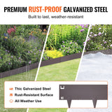 VEVOR Steel Landscape Edging, 5-pack Steel Garden Edging Borders, 39" L x 5" H Strips, Hammer-in Edging Border, Bendable Metal Landscape Edging for
