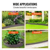 VEVOR Steel Landscape Edging, 5-pack Steel Garden Edging Borders, 39" L x 5" H Strips, Hammer-in Edging Border, Bendable Metal Landscape Edging for