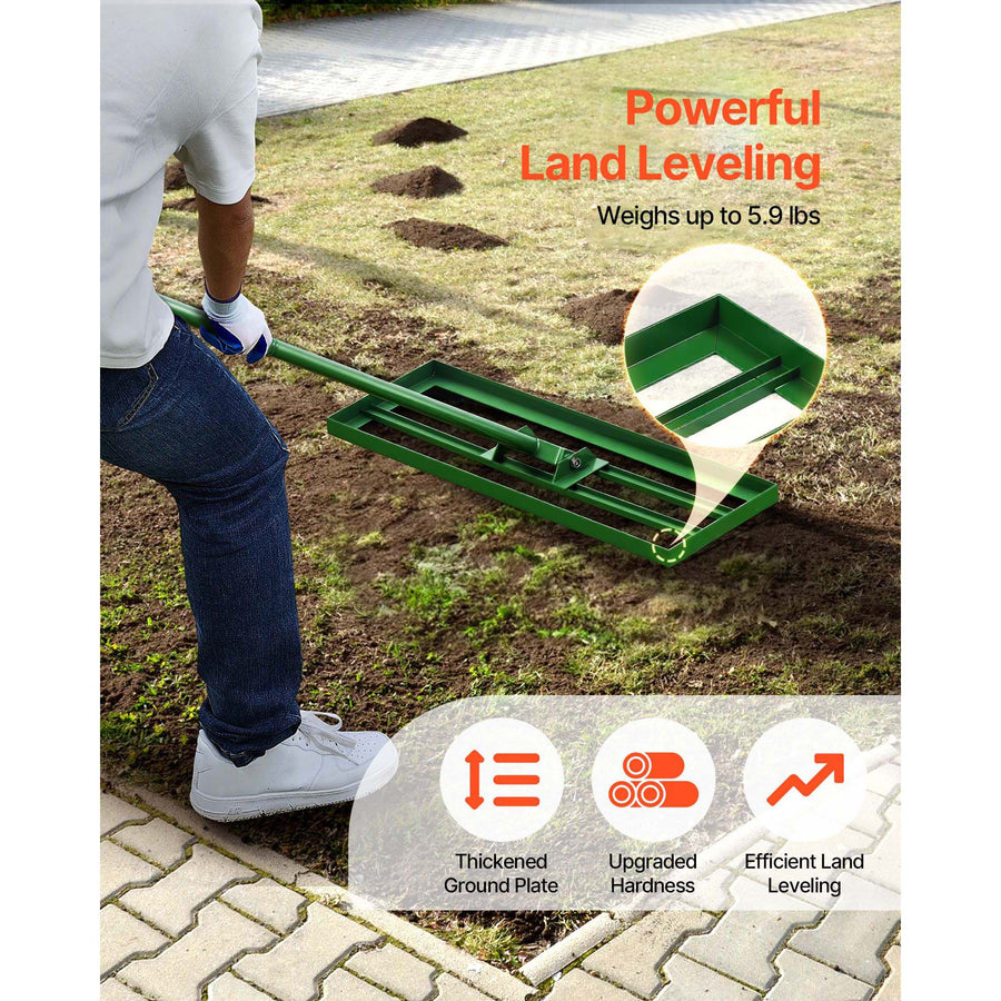 Lawn Leveling Rake, 30"x10" Level Lawn Tool, Heavy-duty Lawn Leveler with 78" Steel Extended Handle, Yard, image 3