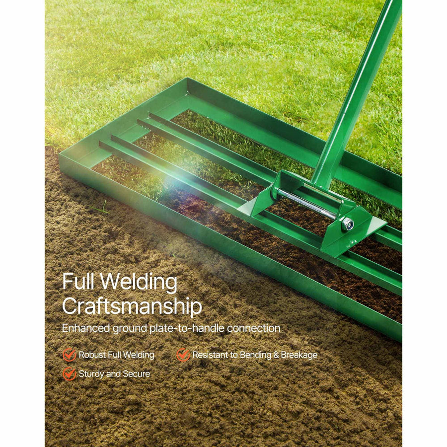 Lawn Leveling Rake, 30"x10" Level Lawn Tool, Heavy-duty Lawn Leveler with 78" Steel Extended Handle, Yard, image 5