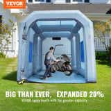 VEVOR Inflatable Spray Booth Car Paint Tent 13x10x9ft Filter System Blower 950W - Front View