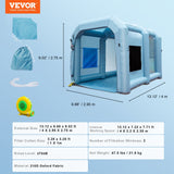 VEVOR Inflatable Spray Booth Car Paint Tent 13x10x9ft Filter System Blower 950W - Close-Up Angle