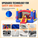 VEVOR Inflatable Bounce House, Outdoor High Quality Playhouse Trampoline, Jumping Bouncer with Blower, Slide, and Storage Bag, Family Backyard Bouncy