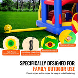 VEVOR Inflatable Bounce House, Outdoor High Quality Playhouse Trampoline, Jumping Bouncer with Blower, Slide, and Storage Bag, Family Backyard Bouncy