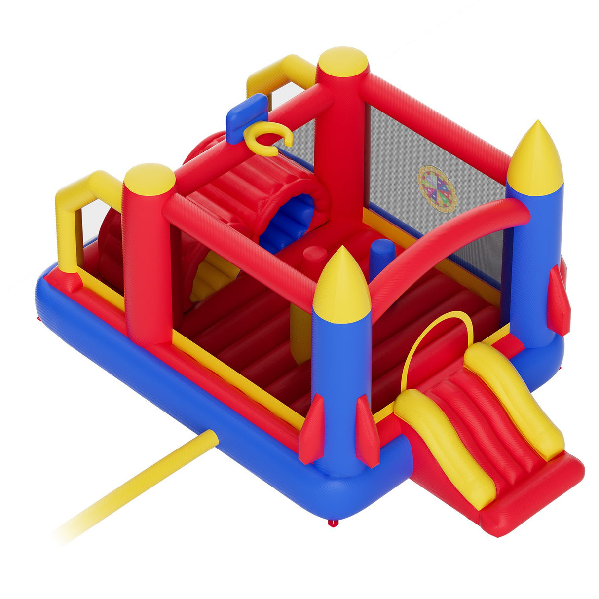 VEVOR Inflatable Bounce House, Outdoor High Quality Playhouse Trampoline, Jumping Bouncer with Blower, Slide, and Storage Bag, Family Backyard Bouncy