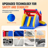 VEVOR Inflatable Bounce House, Outdoor High Quality Playhouse Trampoline, Jumping Bouncer with Blower, Slide, and Storage Bag, Family Backyard Bouncy - Side View