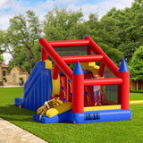 VEVOR Inflatable Bounce House, Outdoor High Quality Playhouse Trampoline, Jumping Bouncer with Blower, Slide, and Storage Bag, Family Backyard Bouncy