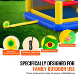 VEVOR Inflatable Bounce House, Outdoor High Quality Playhouse Trampoline, Jumping Bouncer with Blower, Slide, and Storage Bag, Family Backyard Bouncy