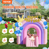 VEVOR Inflatable Bounce House, Indoor Outdoor Playhouse Trampoline, Kid Jumping Bouncer with Blower, Slide, Storage Bag, Family Backyard Bouncy Castle