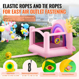 VEVOR Inflatable Bounce House, Indoor Outdoor Playhouse Trampoline, Kid Jumping Bouncer with Blower, Slide, Storage Bag, Family Backyard Bouncy Castle