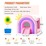 VEVOR Inflatable Bounce House, Indoor Outdoor Playhouse Trampoline, Kid Jumping Bouncer with Blower, Slide, Storage Bag, Family Backyard Bouncy Castle