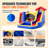 VEVOR Inflatable Bounce House, Outdoor High Quality Playhouse Trampoline, Jumping Bouncer with Blower, Slide, and Storage Bag, Family Backyard Bouncy Castle, for Kid Ages 3_8 Years, 3.3x3x2.3m - Side View