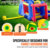 VEVOR Inflatable Bounce House, Outdoor High Quality Playhouse Trampoline, Jumping Bouncer with Blower, Slide, and Storage Bag, Family Backyard Bouncy Castle, for Kid Ages 3_8 Years, 3.3x3x2.3m - 45-Degree Angle