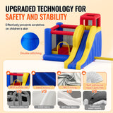 VEVOR Inflatable Bounce House, Outdoor High Quality Playhouse Trampoline, Jumping Bouncer with Blower, Slide, and Storage Bag, Family Backyard Bouncy Castle, for Kid Ages 3_8 Years, 3.4x2.6x2.3m - Side View