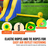 VEVOR Inflatable Bounce House, Outdoor High Quality Playhouse Trampoline, Jumping Bouncer with Blower, Slide, and Storage Bag, Family Backyard Bouncy Castle, for Kid Ages 3_8 Years, 3.4x2.6x2.3m - 45-Degree Angle