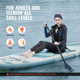 Inflatable Stand Up Paddle Board, 152 mm SUP Paddleboard with Removable Kayak Seat, Board Accessories, Pump, Paddle, Fin, Backpack, Ankle Leash, and Repair Kit, for Youth & Adults - Rear View