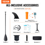 VEVOR Inflatable Stand Up Paddle Board, 152 mm Wide SUP Paddleboard, with Board Accessories, Pump, Paddle, Fin, Phone Bag, Backpack, Ankle Leash, Repair Kit, Non-slip Deck for Youth & Adults - Close-Up Angle