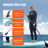 VEVOR Inflatable Stand Up Paddle Board, 3230 x 838 x 152 mm SUP Paddleboard, with Board Accessories, Pump, Paddle, Fin, Phone Bag, Backpack, Ankle