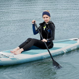 VEVOR Inflatable Stand Up Paddle Board, 152 mm Wide SUP Paddleboard, with Board Accessories, Pump, Paddle, Fin, Phone Bag, Backpack, Ankle Leash, Repair Kit, Non-slip Deck for Youth & Adults - Low Angle
