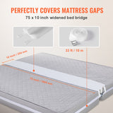 VEVOR Bed Bridge King Bed Converter Kit Metal Buckle and Storage Bag 75