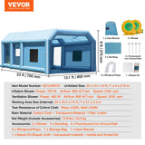 VEVOR Inflatable Paint Booth 23x13.1x9ft Inflatable Spray Booth 750W+480W Blower - Close-Up Angle