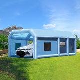 VEVOR Inflatable Paint Booth 23x13.1x9ft Inflatable Spray Booth 750W+480W Blower - Low Angle
