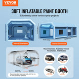 VEVOR Inflatable Paint Booth 29.5x15.7x11.8ft Inflatable Spray Booth 950W+750W
