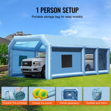 VEVOR Inflatable Paint Booth 29.5x15.7x11.8ft Inflatable Spray Booth 950W+750W - Rear View