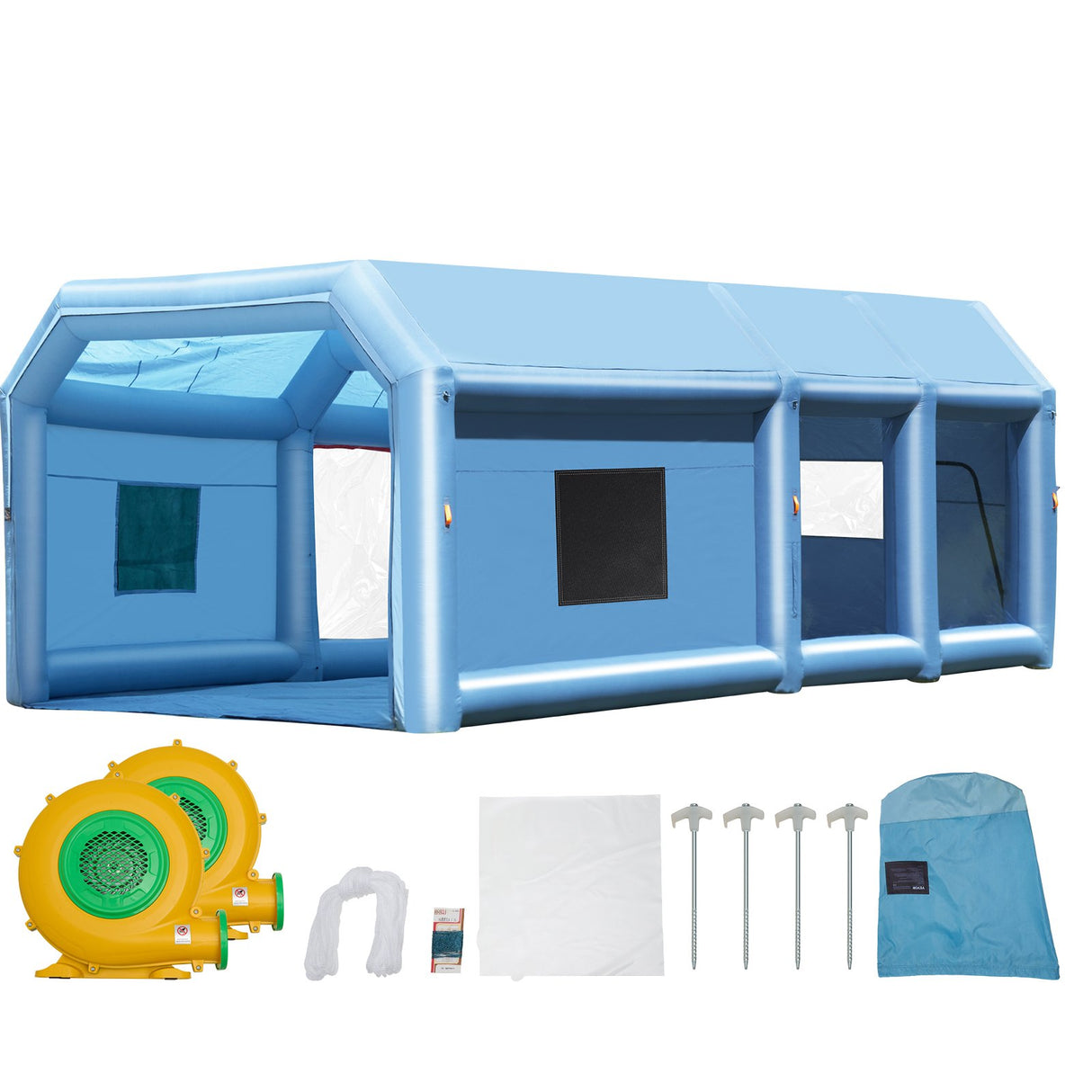 VEVOR Inflatable Paint Booth 29.5x15.7x11.8ft Inflatable Spray Booth 950W+750W