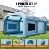 VEVOR Inflatable Spray Booth Car Paint Tent 20x10x8ft Filter System 2 Blowers - 45-Degree Angle