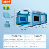VEVOR Inflatable Spray Booth Car Paint Tent 20x10x8ft Filter System 2 Blowers - Close-Up Angle