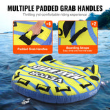 VEVOR Towable Tube for Boating, 1-3 Riders Inflatable Towable Tube with Bumper Fins, 510 lbs Water Sport Towable Tubes for Boats to Pull, Full Nylon