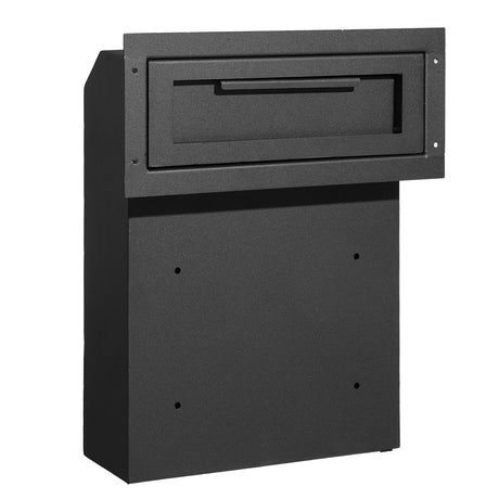 Through The Door Key Drop Box, Heavy Duty Steel Through the Door Mailbox with 1.8" 12" Key Lock, 12x6x16"