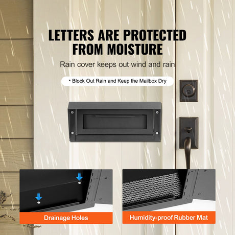 Through The Door Key Drop Box, Heavy Duty Steel Through the Door Mailbox with 1.8" 12" Key Lock, 12x6x16", image 2