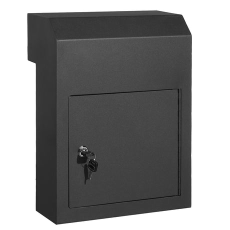 Through The Door Key Drop Box, Heavy Duty Steel Through the Door Mailbox with 1.8" 12" Key Lock, 12x6x16", image 9