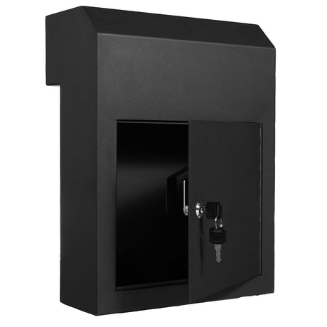 Through The Door Key Drop Box, Heavy Duty Steel Through the Door Mailbox with 1.8" 12" Key Lock, 12x6x16", image 10