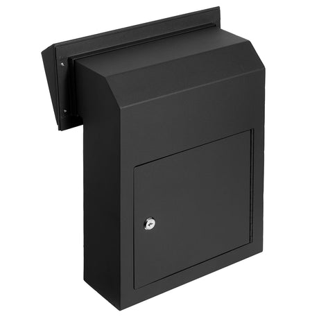 Through The Door Key Drop Box, Heavy Duty Steel Through the Door Mailbox with 1.8" 12" Key Lock, 12x6x16", image 12