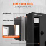 VEVOR Through The Wall Drop Box, Heavy Duty Steel Through the Wall Mailbox with 2.8-7.9" 13" Combination Lock, 13x7x17" Mail Drop Box, Black