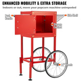 Popcorn Popper Machine with Cart Popcorn Maker 850W 8 Oz 48 Cups Red - Close-Up Angle