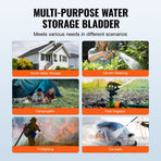 Portable Water Storage Bladder 29.9 Gal PVC Collapsible Water Tank Black